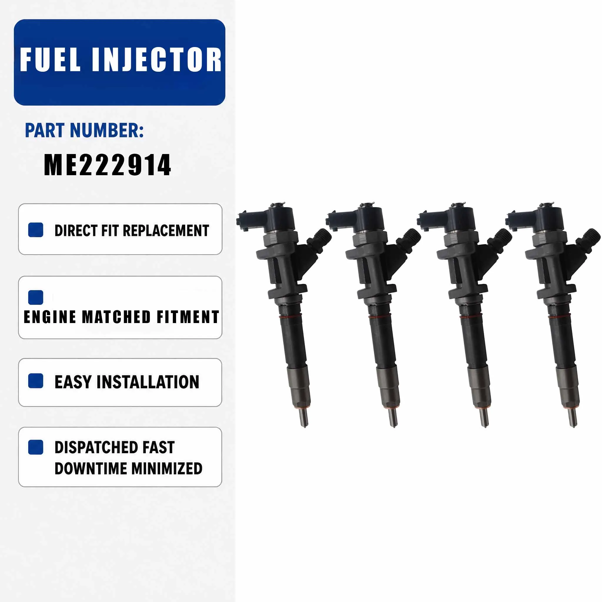 0445120048 FIB1350FE FIB1350LE FIB1350LZ FIB1350SN ME222914 ME223749 4PCS Fuel Injector For MITSUBISHI ENGINE 4.9L 4M50 R4