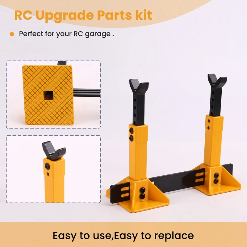 JB-Simulation Metal Height Adjustable Jack RC Car Holder Stand Decoration For 1/8 1/10 RC Crawler Axial SCX10 TRX4 D90