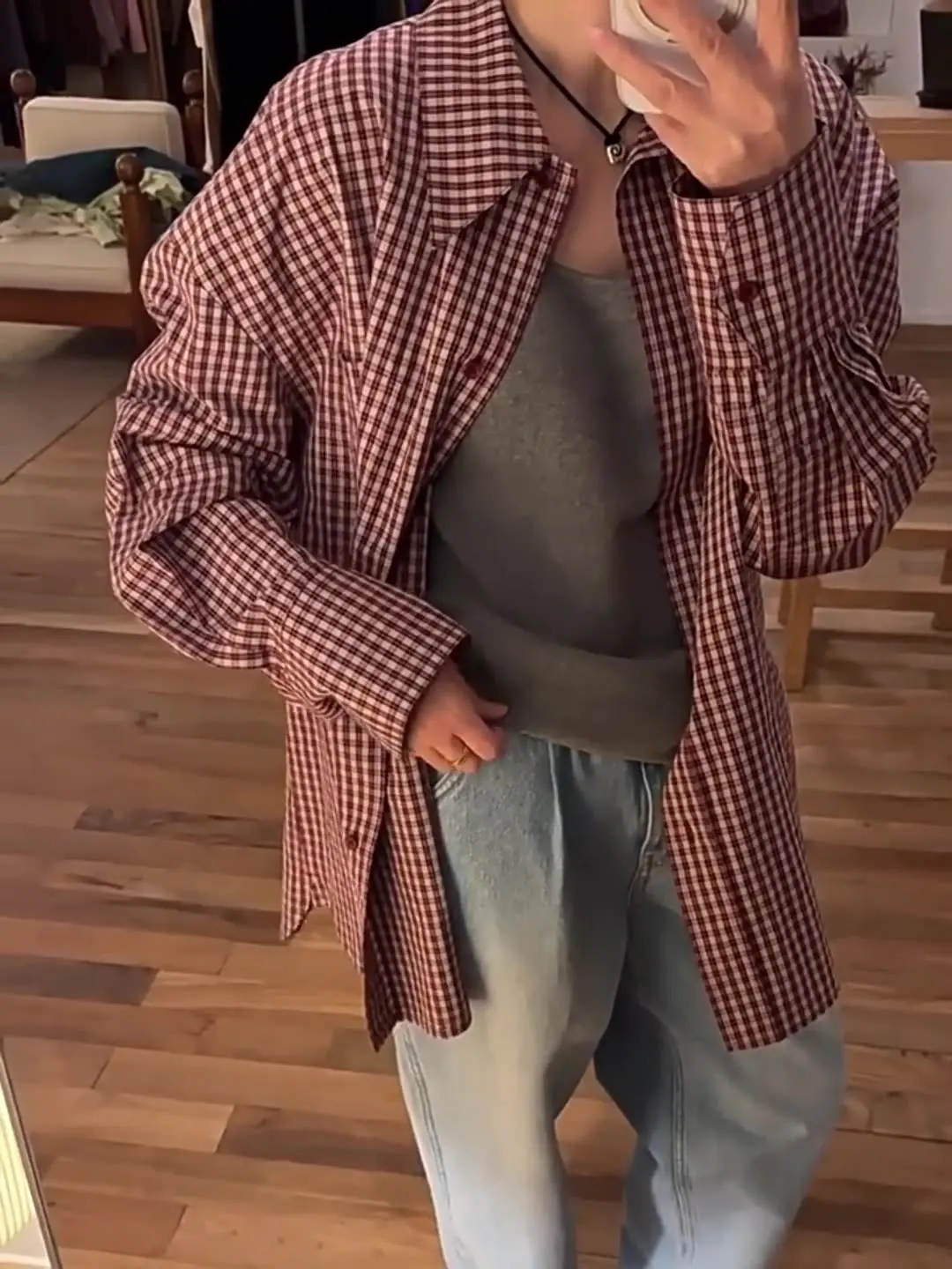 

Женский свободный длинный топ в стиле ретро с клетчатым узором, цветной дизайн, удобный дышащий хлопковый топ