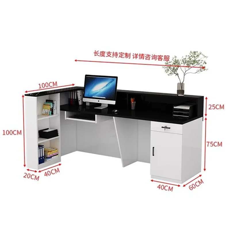 American Retro Reception Desks Nordic Luxury Customer Center Shop Counter Storage Beauty Salon Office Furniture Mottakestol FYRD