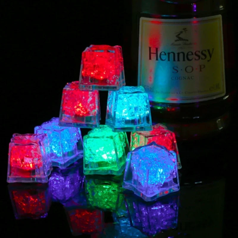 Waterproof Led Ice Cube Multi Color Flashing Glow in The Dark Light Up for Bar Club Drinking Party Wine Decoration