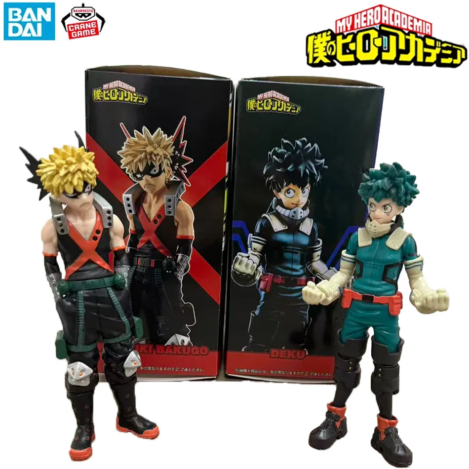 Bandai 17cm Anime My Hero Academia Figure Izuku Midoriya Katsuki Bakugo PVC Model Doll Collection for Otaku Toy