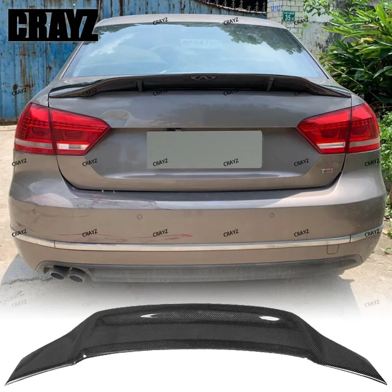 

Trunk Carbon Spoiler For Volkswagen VW Passat B7 2012-2016 FRP Fiber Auto Rear Trunk Ducktail Wing Type R Refit Accessories