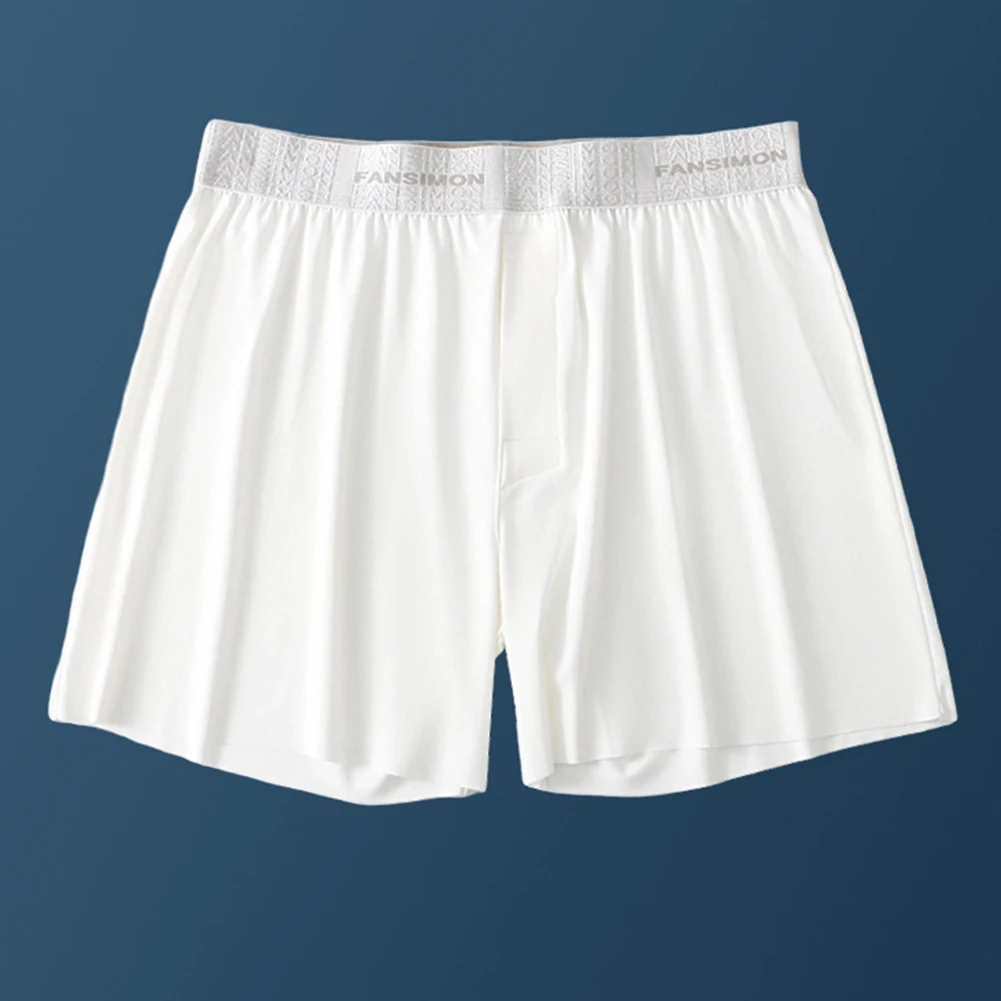 1pc pantaloncini da uomo in seta di ghiaccio delicati sulla pelle boxer tinta unita vita media mutandine elastiche lingerie uomo intimo casual