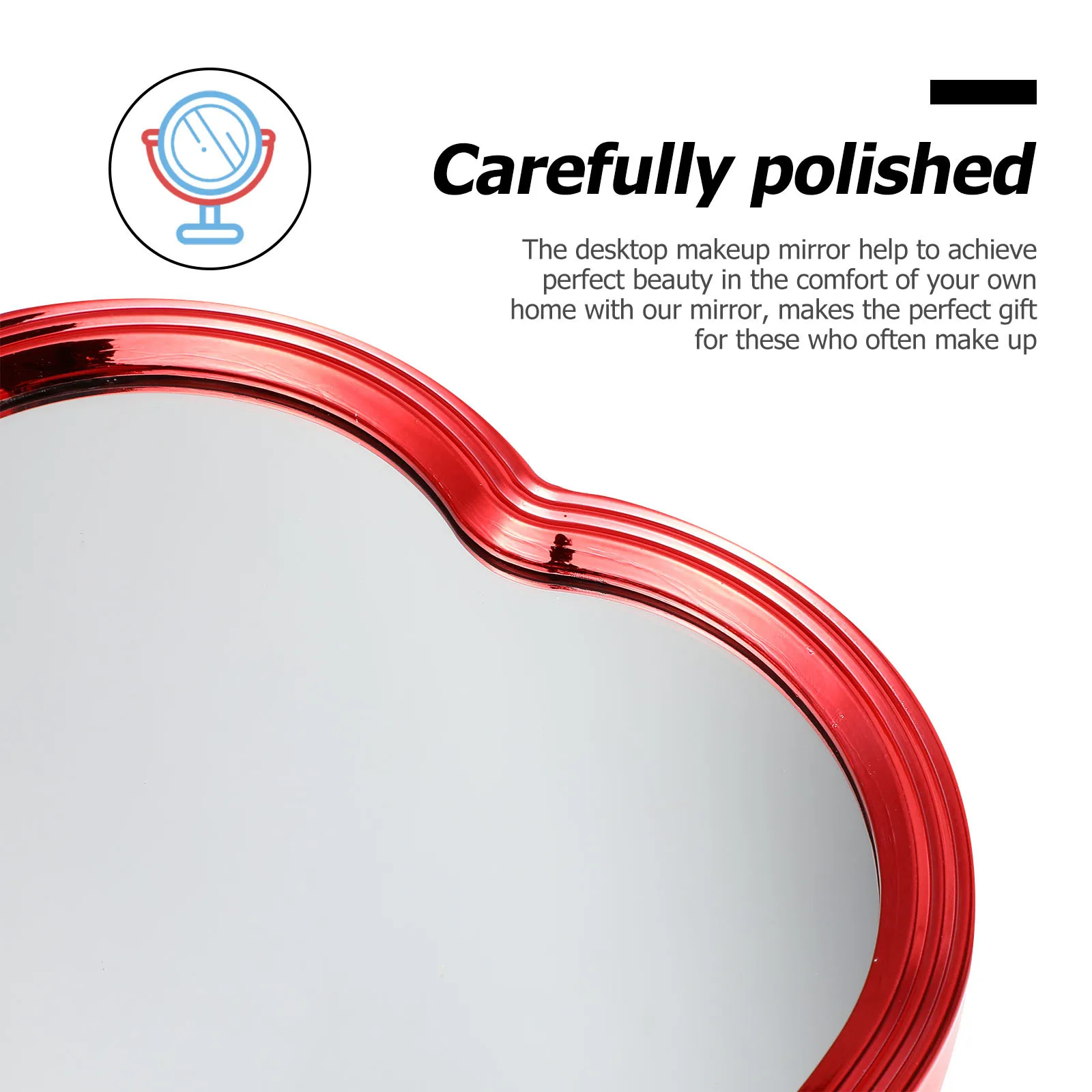 1Pcs Traditional Desktop Mirror Creative Design High-Definition Smooth Surface Wedding Ornament Decor Table Placing Mirror