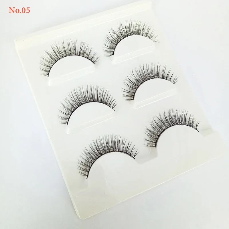 3ペア 厚め クロス つけまつげ 3Dまつげエクステ No.56 ハンドメイド メイクアップ フルストリップラッシュ アイツール