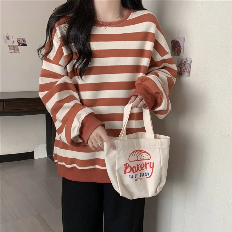 2024 maglioni donna Harajuku Punk lavorato a maglia a righe maglione Vintage gotico Pullover Streetwear Plus Size top larghi a maniche lunghe