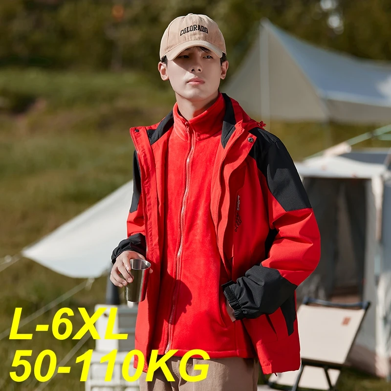 

2024 Outdoor Waterproof Suits Men's Women's Two-pieces Sets 3 in 1 Thick Warm Coats Camping Windbreaker Winter Hiking Windproof