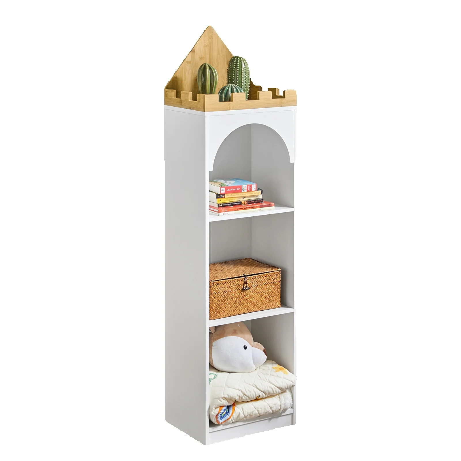 SoBuy KMB42-W estantería para niños estantería para niños estante de almacenamiento para habitación de niños con diseño de cerradura