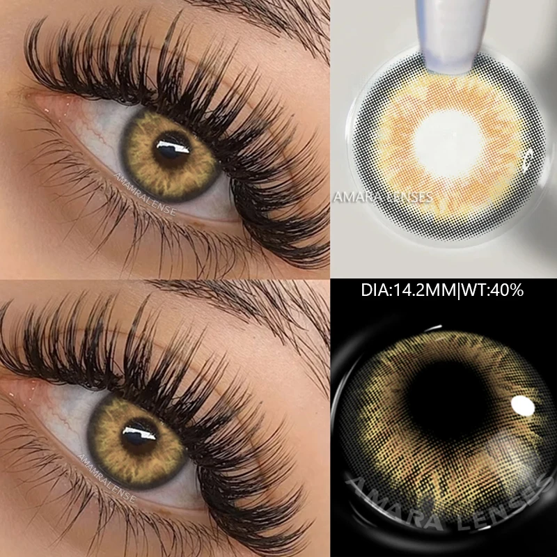 AMARA 1 par de lentes de contacto de color para ojos lentes de ojos lentes de ojos azules corrección de lentes