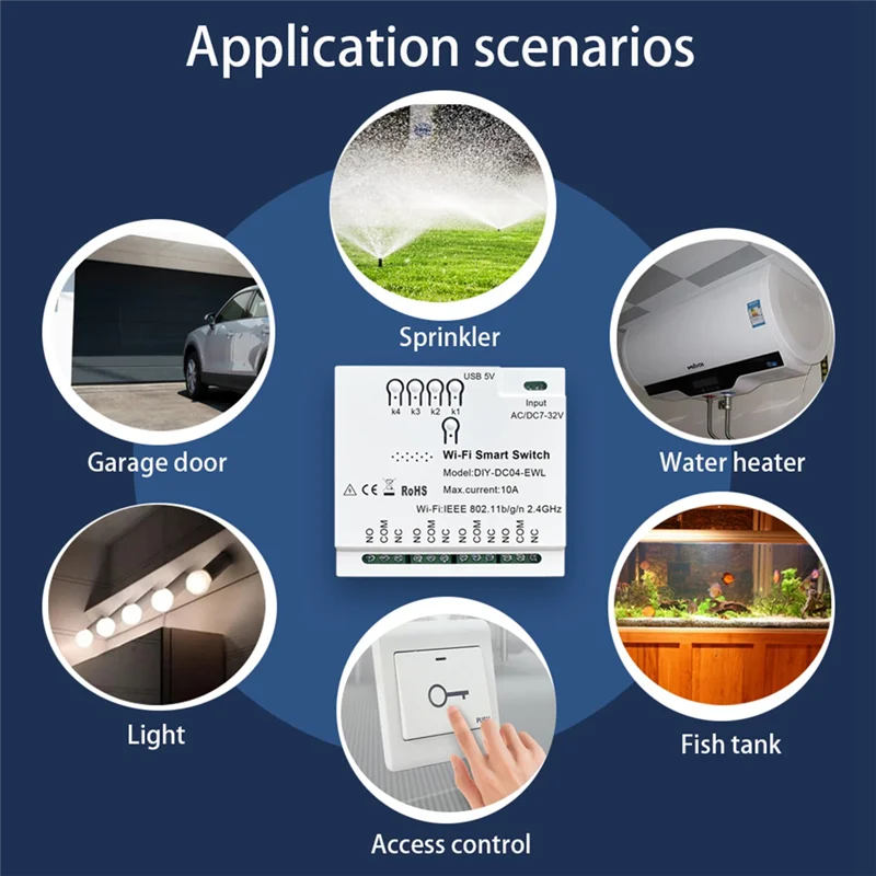 HFES 4CH Ewelink Wi-Fi умный переключатель + пульт дистанционного управления 85-265 В USB 5 В 2,4G Wi-Fi модуль домашней автоматизации для IFTT Alexa Google Home Durable