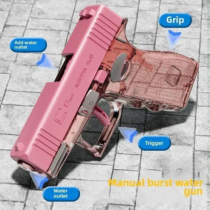 Quente mini águia do deserto mecânica pistola de água de disparo contínuo pequena pistola verão ao ar livre praia pobre brinquedo atirar arma de água para crianças