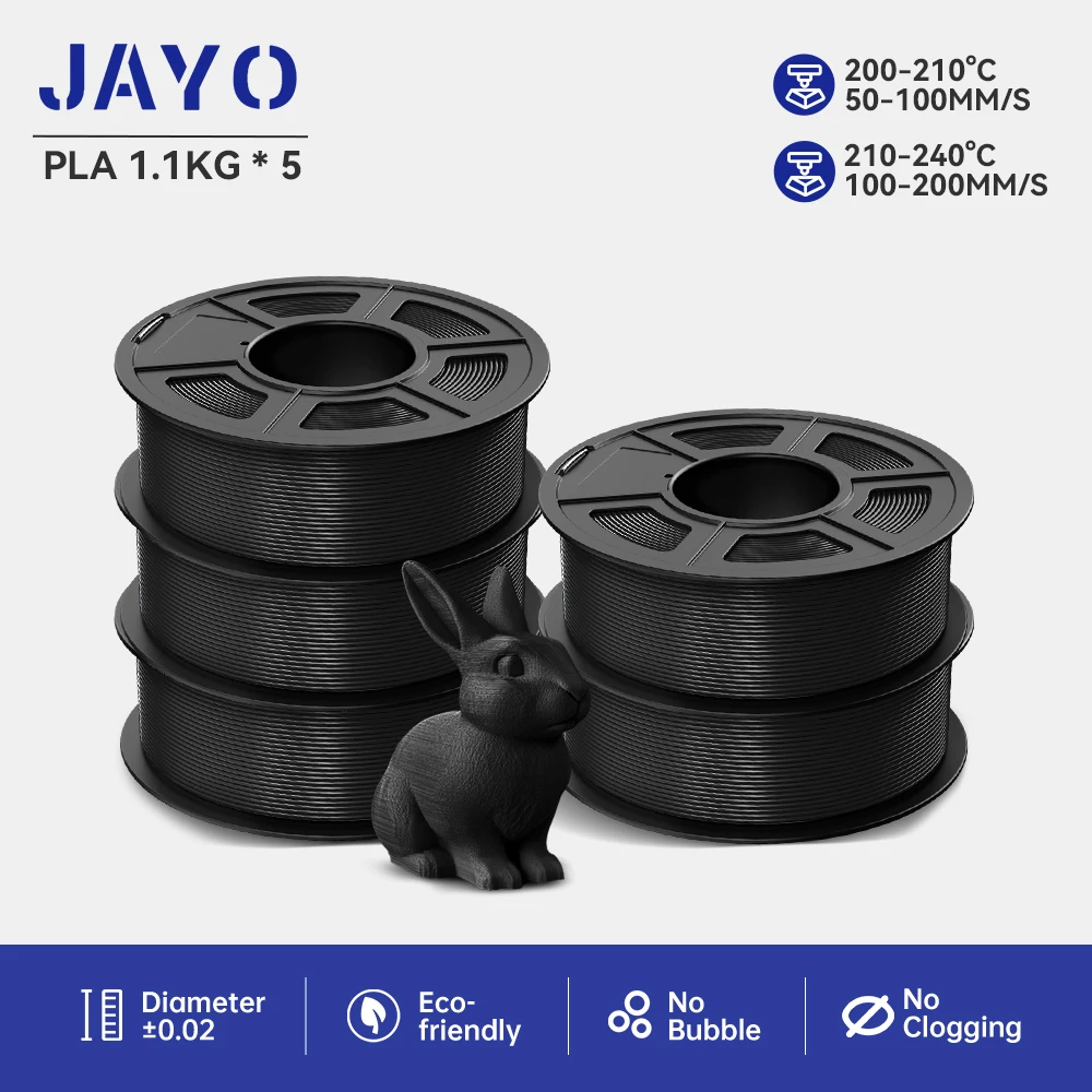 JAYO 3D-Drucker-Filament PLA Plus/PLA Matt PETG/Silk/PLA/ABS 5 Rollen 1,75 mm Umweltfreundliches Material für 3D-Stifte & Drucker DIY-Geschenk – Detail 2