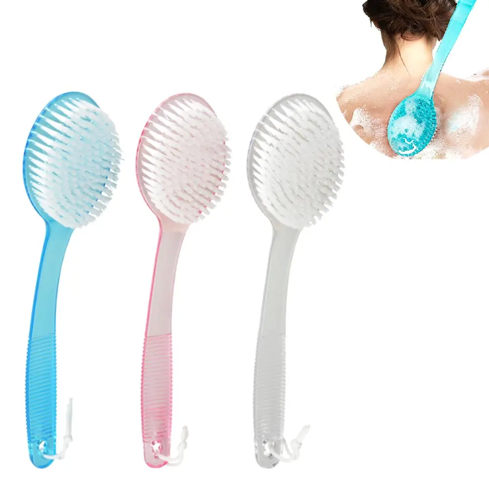 

1 Pcs Plastic Bath Brush Long Handle Soft Hair Bath Brush Back Sponge Bathroom Body Brushes Mud Scrub Back Massage Tool