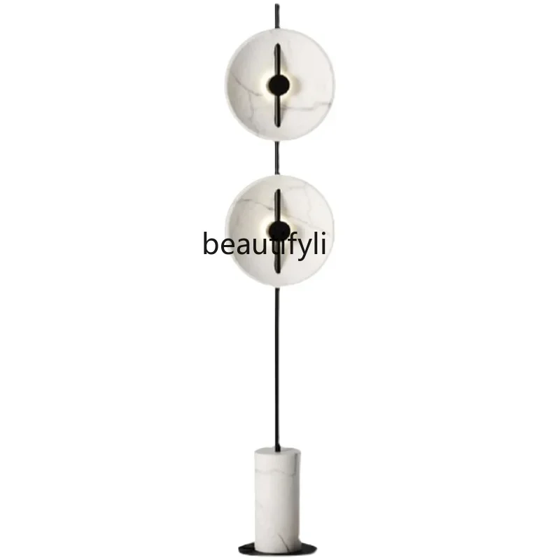 

Model Room Floor Lamp Minimalist Living Room Post-Modern Marble Resin Sofa Vertical Double-Headed Table Lamp