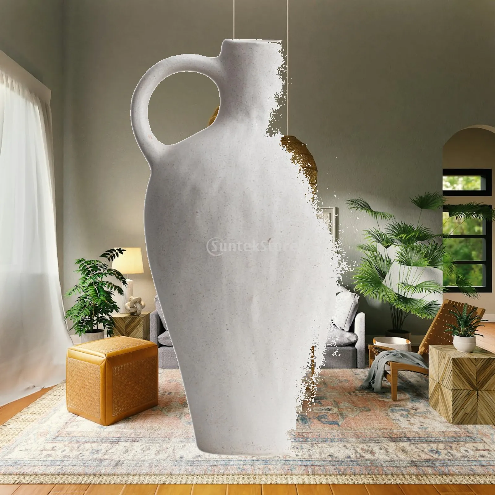 Vase en céramique pour arrangement floral, conteneur pour plantes, cadeau de déménagement, pot de fleurs, vase décoratif pour entrée de ferme ou bureau
