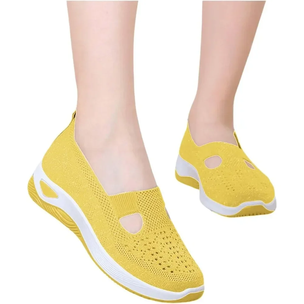 Shoes for Women, Slip-On Walking Shoes with Arch Support, Memory Foam Breathable Sneakers, Summer Comfortable Casual Trainers