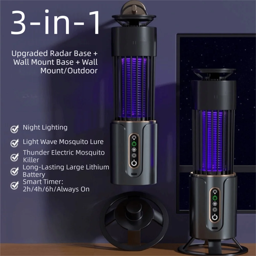 壁掛け式電気蚊取りランプ自立型物理的電気ショック蚊取りライトusb充電タイミング機能付き