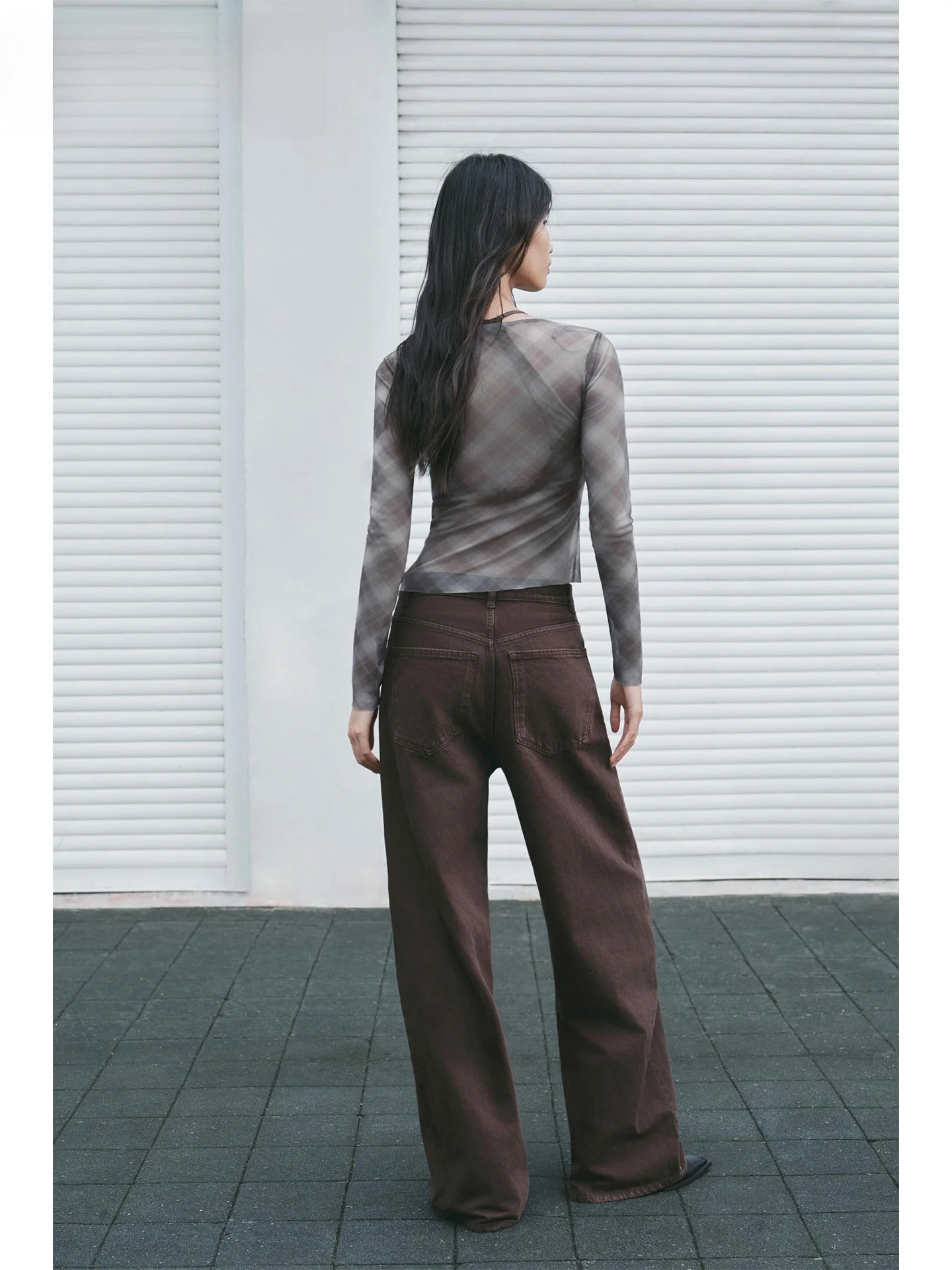 ZAPRHA High Waist Ultra Wide Straight Leg Denim Jeans Women's Slimming Fall 2025 American Sle No Stretch Zipper Closure