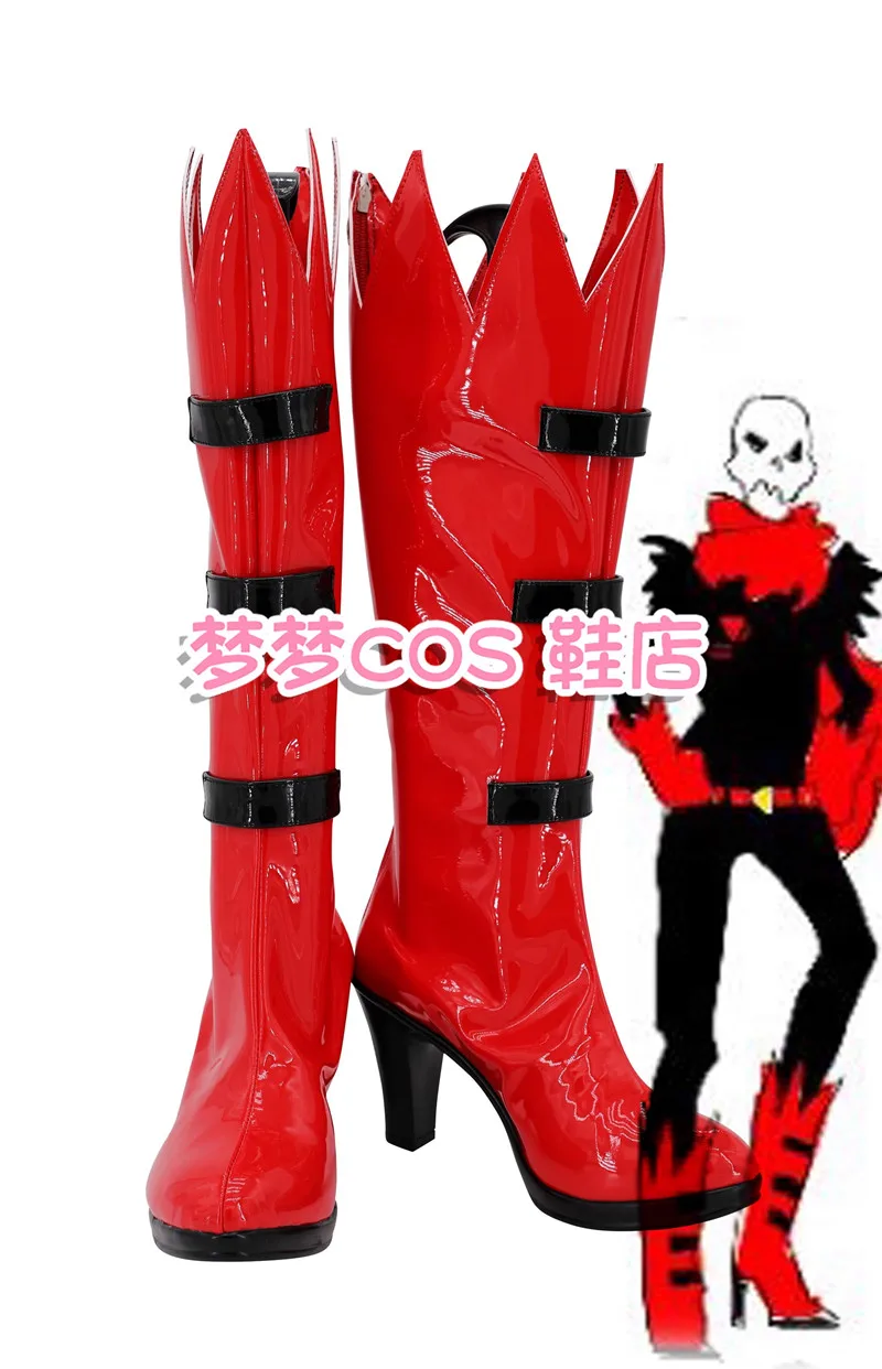 Undertale Charaktere Underfell Papyrus Cosplay Schuhe Kostüm Stiefel Rote Kunstleder Stiefel Halloween Karneval Requisiten