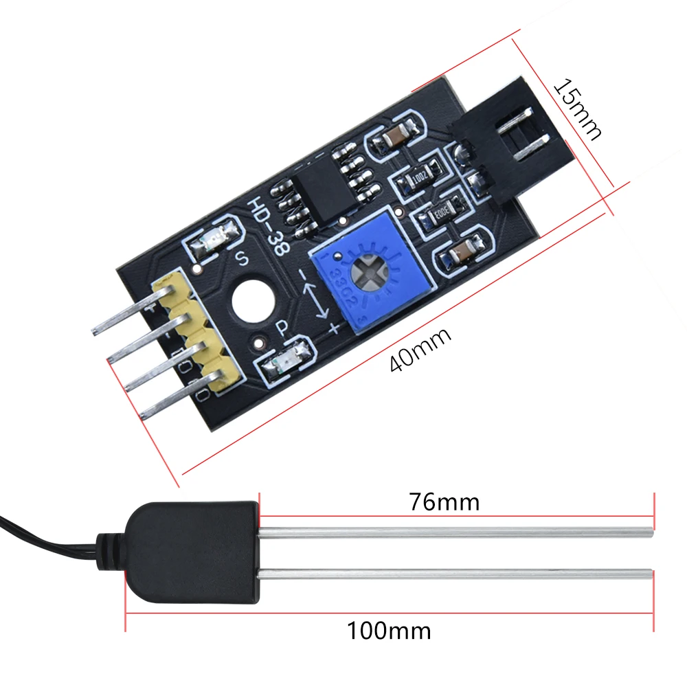 Keyestudio Solil Humidity Sensor Soil Moisture Detector Module For Arduino Water Tester Corrosion Resistance Probe DC 3.3-12V