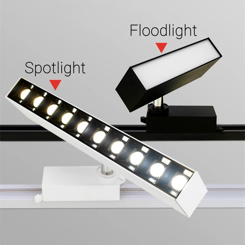 20W/30W LED Linear Grille Track Spotlights Long Ceiling Rail Floodlight Living Room Cloth Store Track Lighting System AC110/220V