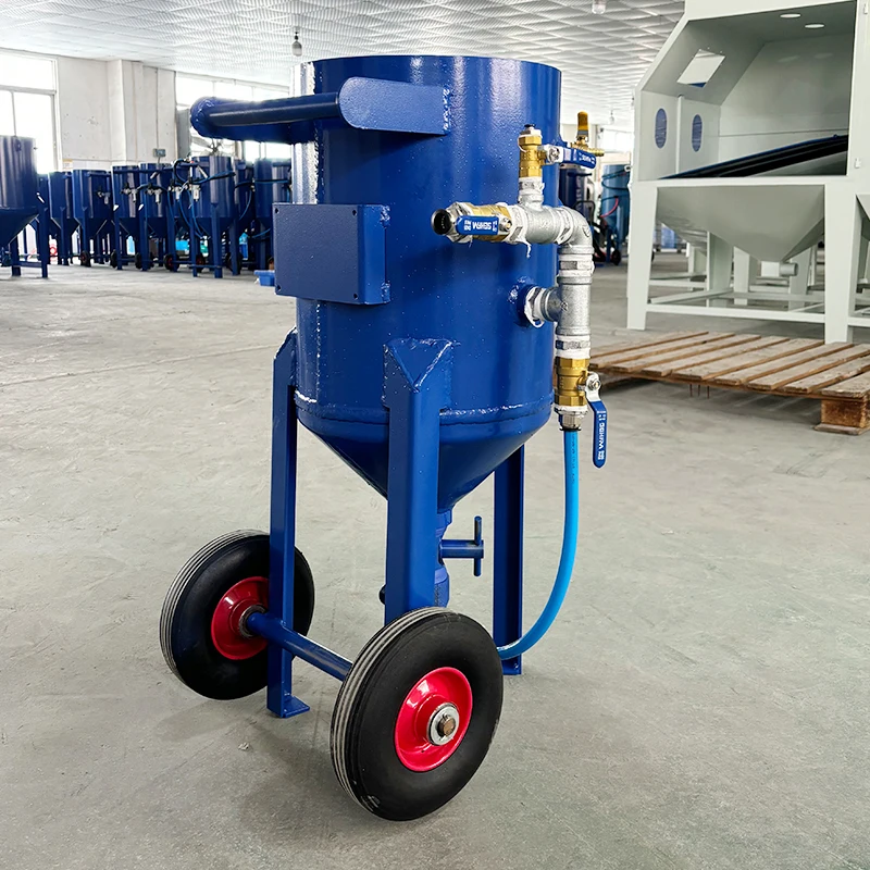 50L Small Portable Metal Sandblasting Machine High Productivity Mobile Tank for Rust Stain Removal with Oil
