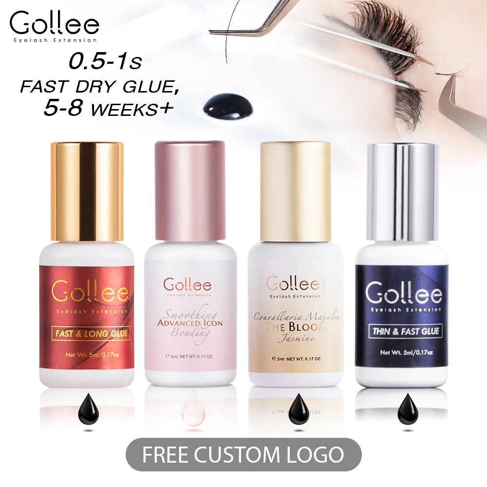 GOLee-超乾燥まつげ拡張接着剤、高速拡張剤、長持ち、まつげなし、メイク用品、5〜8週間、0.5〜1s