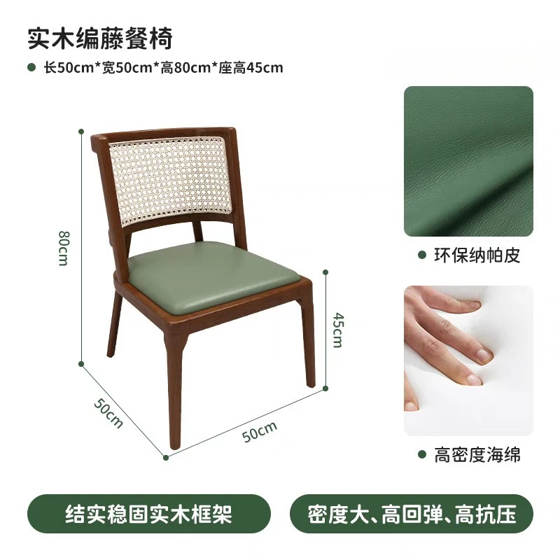 Southeast Asian restaurant table and chair combination, solid wood rattan booth, milk tea shop, café, Western restaurant