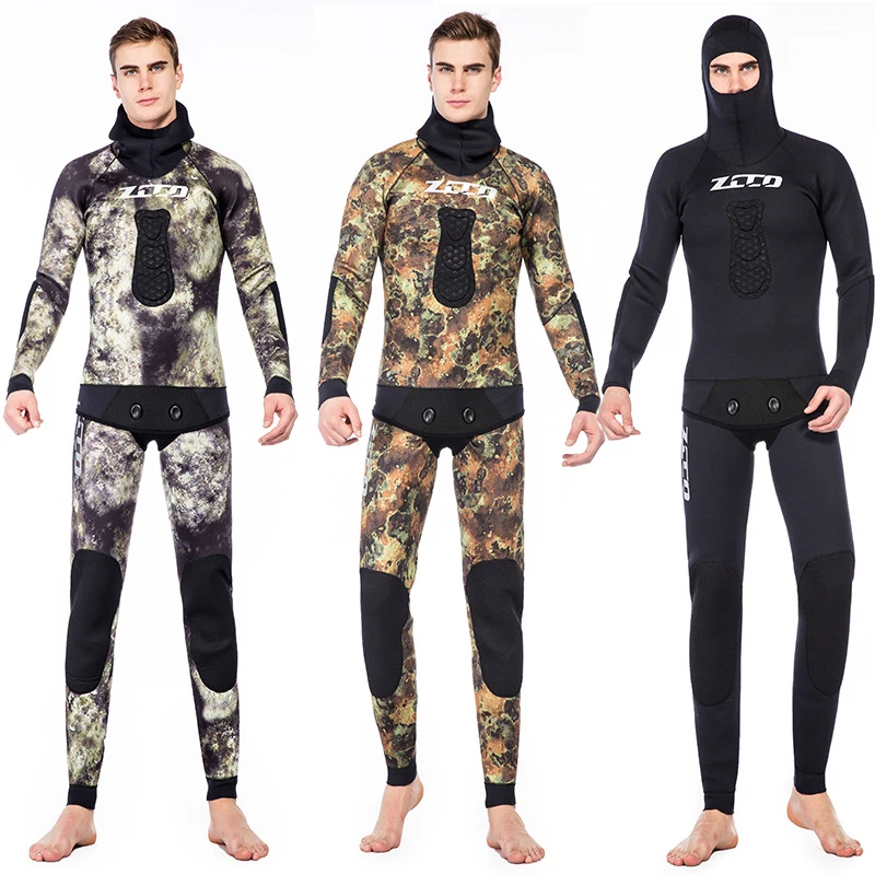 3.5mm Camouflage Fish Hunting Surfing Dive Suit Split Thickened Warm Non-Intake Fish Shooting Wetsuit Wetsuit