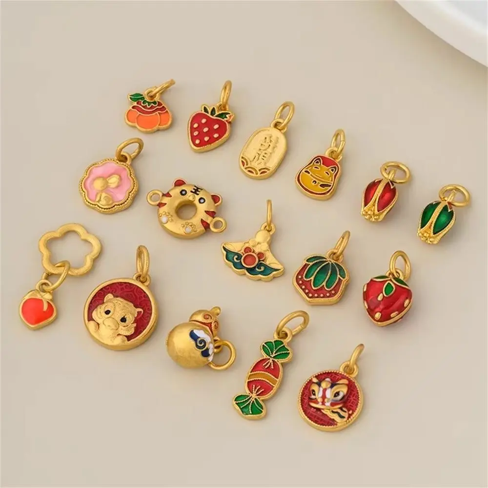 

Material Handcrafted Diy Bracelet Pendant Chinese-style Sand-Gold Accessory Dripper Blue Oil Drip Enamel Wealth Attracting Gourd