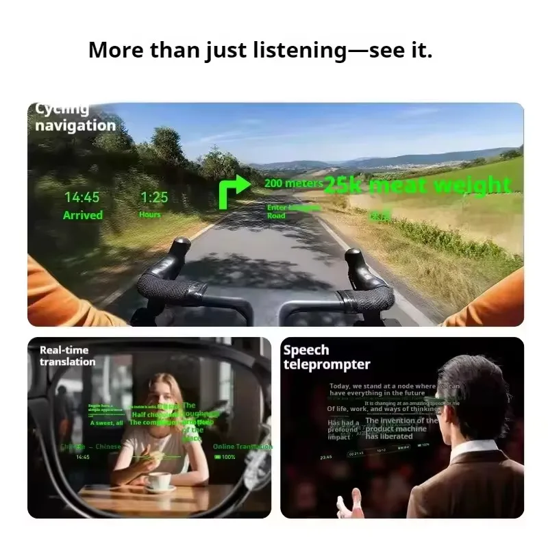 نظارات Rokid الذكية AI AR نظارات الملاحة الترجمة في الوقت الحقيقي 12MP التصوير الرأسي والأفقي بطارية طويلة للسفر #3
