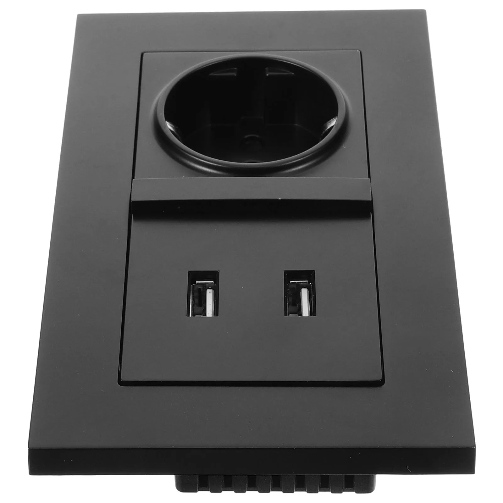 

European Usb Socket Dual Usb 2100Ma Wall With Two-Prong Outlet 86-Type Panel For Home Hotel Office Use Black