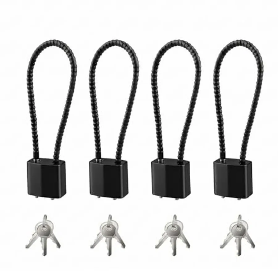 

4Pcs Cable Locks with Keys, Bike Locks, 7.87 Inch Heavy Duty Keyed Wire Lock Cable with Keys, for Indoor Outdoor Bike Bicycle H
