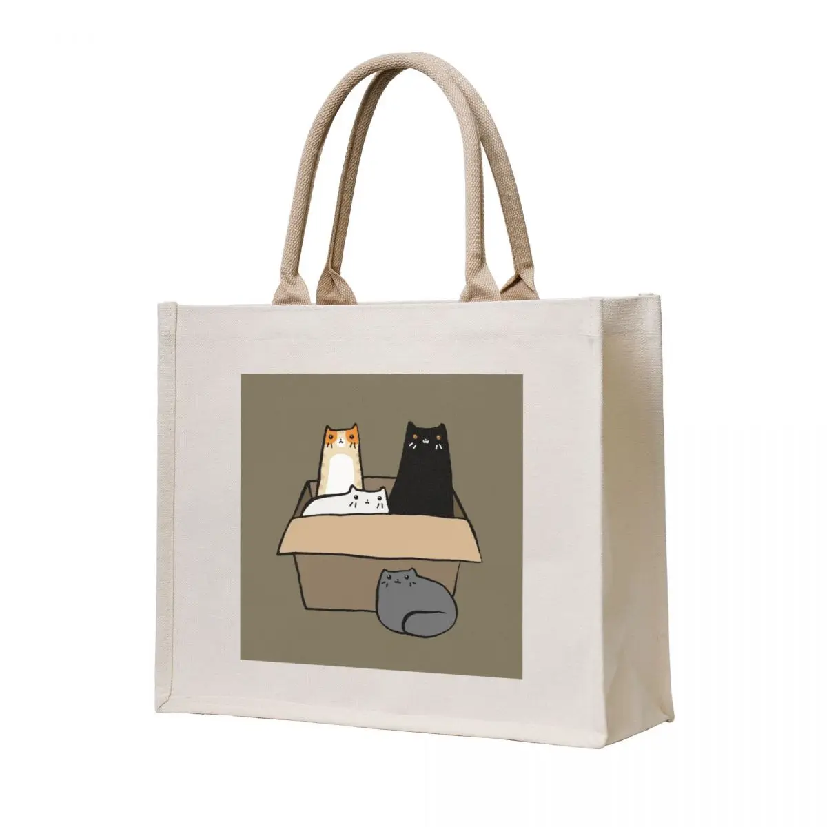 

Cats in a Box Tote Bag Cloth bags Woman shopper bag Candy bags reusable grocery bags