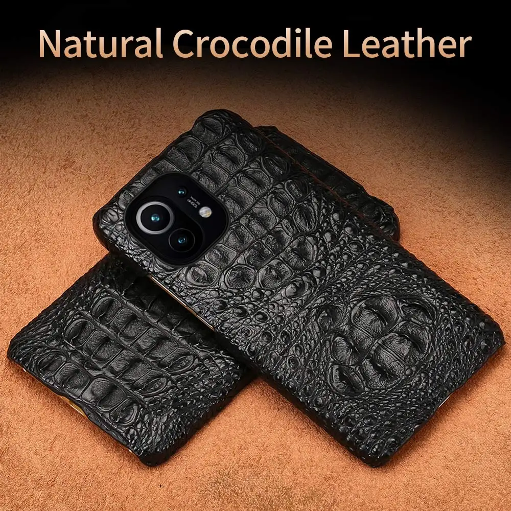 LANGSIDI Original Crocodile Luxury case For xiaomi 13 11 lite 10T Pro 10Ultra Redmi note 10 pro 5g genuine Leather fundas covers