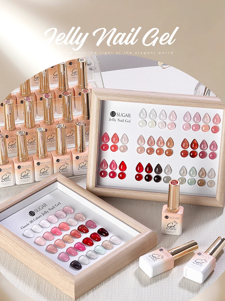 UR SUGAR 15 ml Blood Red Jelly Gel Nagellack Transluzente Farbe Kristall Nude Gel Nail Art Lack für Herbst Winter Maniküre – Detail 1
