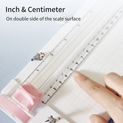 JIELISI Mini A5 Paper Trimmer Cutter Desktop Paper Cutting Machine with Security Cutter Head Auxiliary Side Ruler for Craft