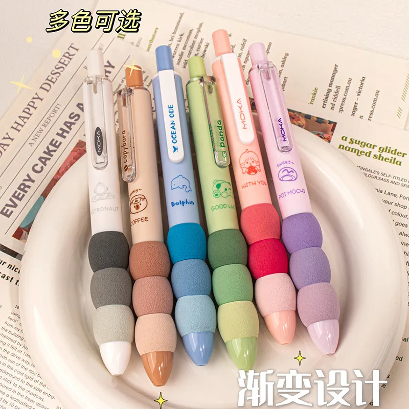 

4pcs/Box Sponge Gel Pens Set Black Ink 0.5mm SY BallPoint Pen Kawaii Pen Writing Tools School Office Learning Stationery