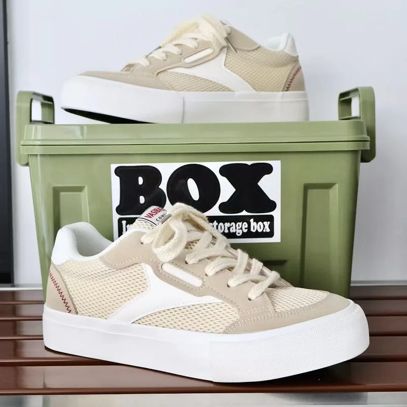 

Male Minimalist Daily Walking Sneakers Plain Streamline Look Flexible Cushion Insole Wear Resistant Mesh Shoes