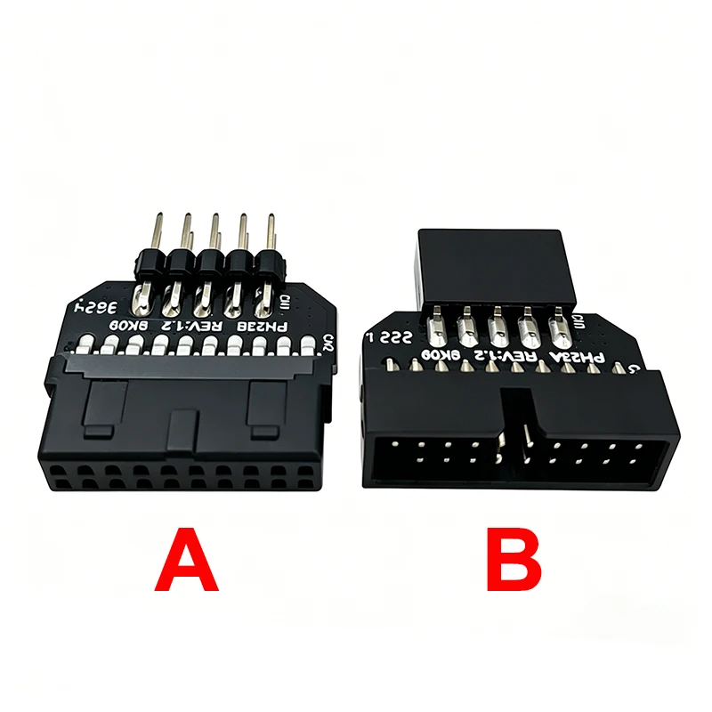1pc Motherboard USB 9Pin to 19Pin Front Panel Interface Plug Connector 20Pin to 9Pin USB HUB USB 2.0 Adapter Converter for PC
