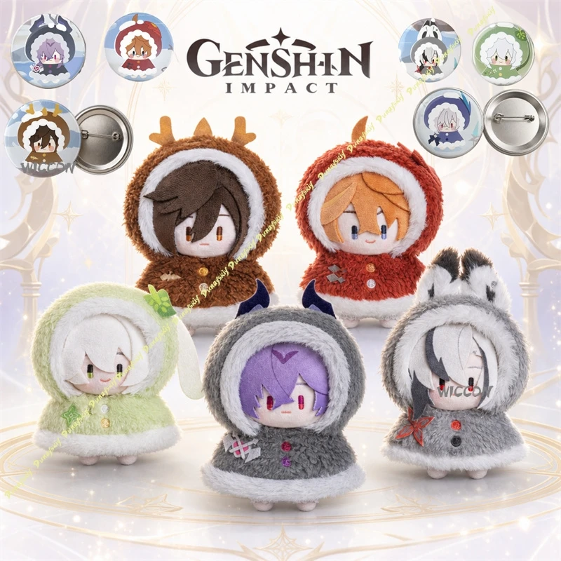 

Genshin Impact Zhongli/Sigewinne/Tartaglia/Nahida/Durin/Arlecchino Plush Doll Set Q Version Character Stuffed Toys Soft Plushie