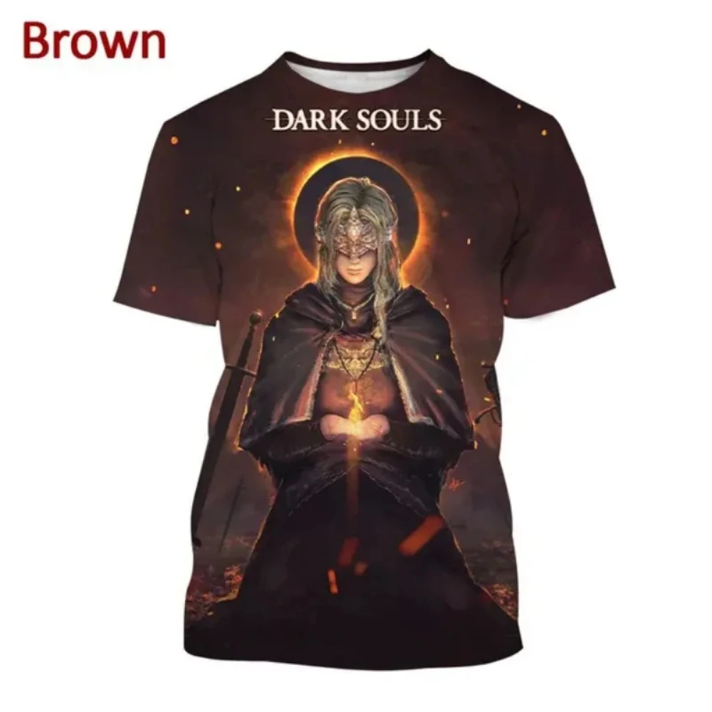 2024 Popular Game Dark Souls T-shirts 3D Print Summer Men Women Short Sleeve Fashion Oversized Casual Cartoon Streetwear