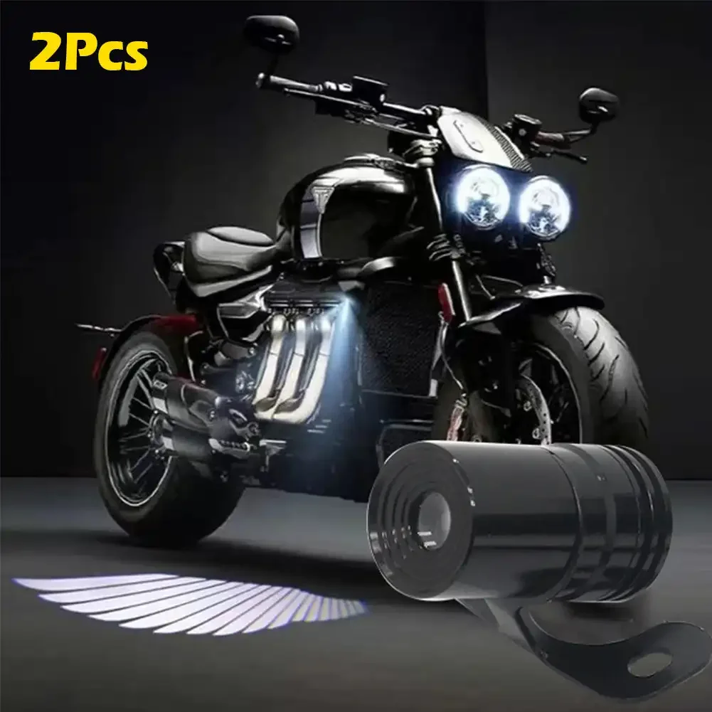 1 Pair Motorcycle LED Welcome Light Angel Wings Style Motorcycle Modification Parts Motorcycle LED Chassis Projection Light