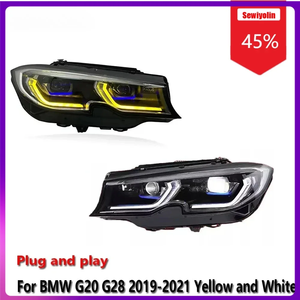 

Sewiyolin Car LED Lamp Headlight Light Assemblies For BMW G20 G28 2019-2021 Laser Auto Fog Yellow And White DRL Turn Signal Lam