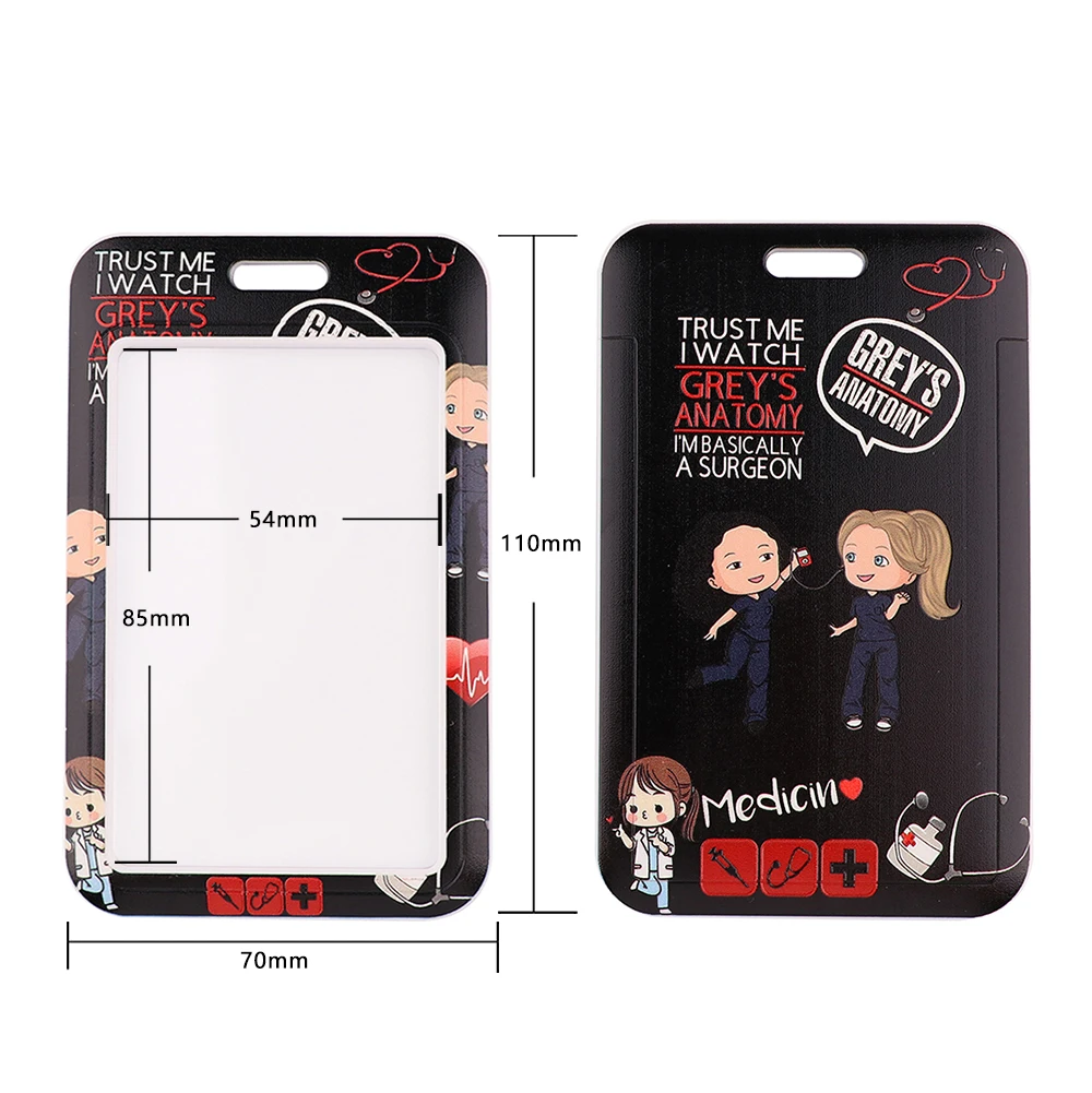 Ransitute R2335 Medical Doctor Theme Virus Cells ID Card Holder Bus Card Holder Staff Card Lanyard For Keys Phone DIY Hang Rope