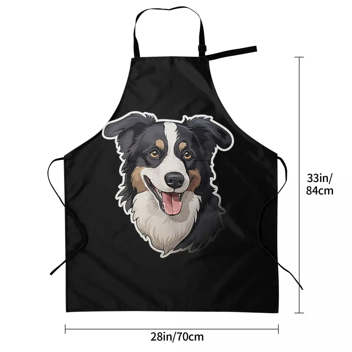 Border Collie Aprons Chef Cooking Baking Tablier Waterproof Bib Kitchen Cleaning Pinafore for Women Men Gardening