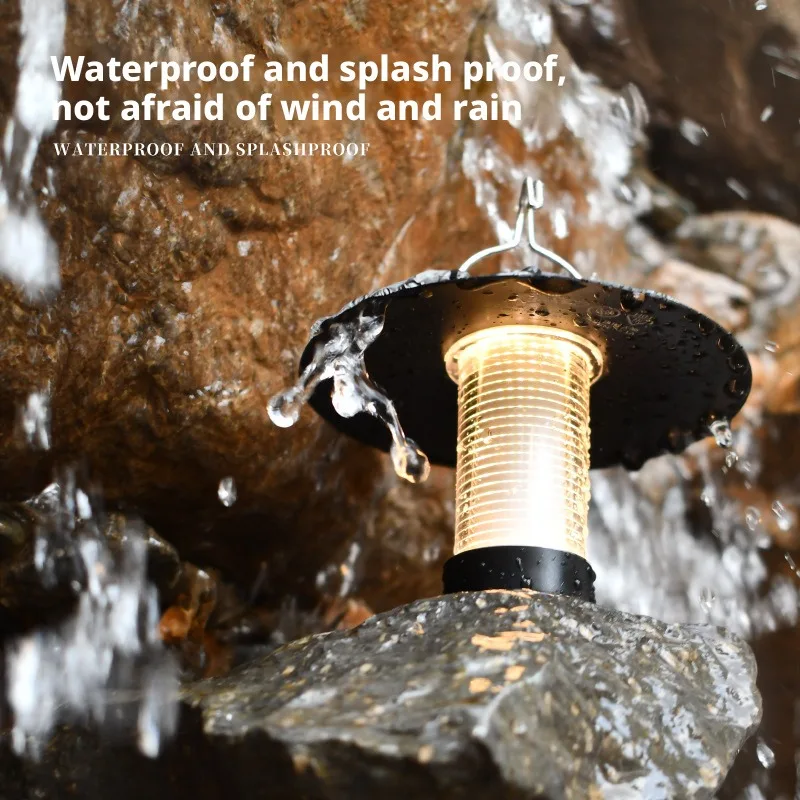 Outdoor Camping Lamp Three In One Multifunctional Triangular Bracket Led Camping Light Type-C Fast Charging Ambient Light