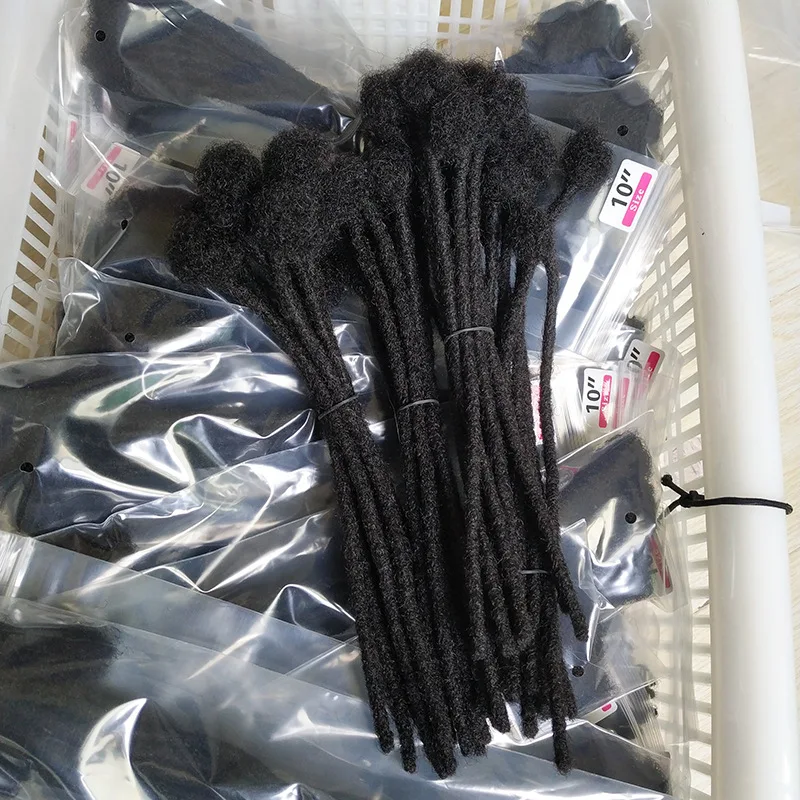 0.4/0.6/0.8 cm 100% Human Hair Dreadlock Extensions Loc Extensions Human Hair Permanent Loc Extensions Human Hair Natural Black