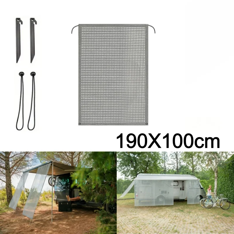 RV Awning Front Sun Shade Screen View Blocker Privacy Panel UV Protection Mesh Cover Caravan Motorhome Outdoor Camping Parts